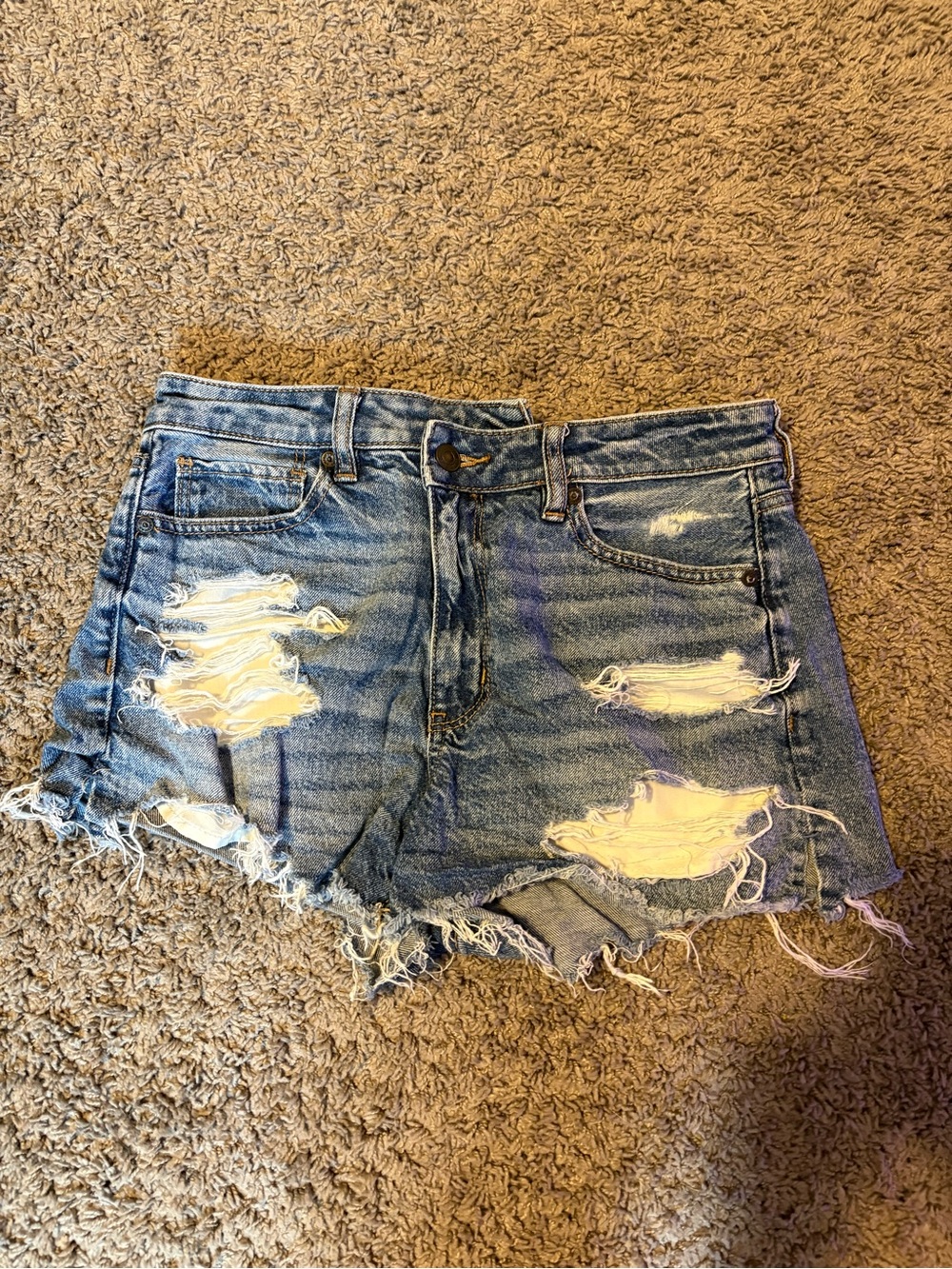American Eagle Outfitters Distressed Light Blue Denim Cutoff Shorts